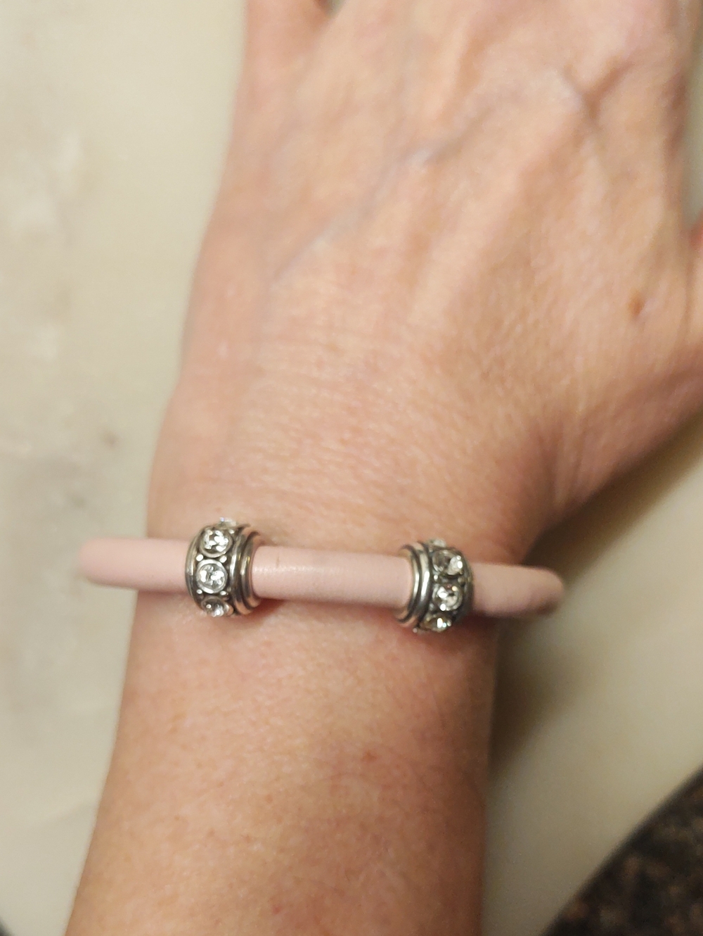 Brighton Woodstock Charm Bracelet Blush Pink With Glam Crystal Spacer Beads - Picture 4 of 9